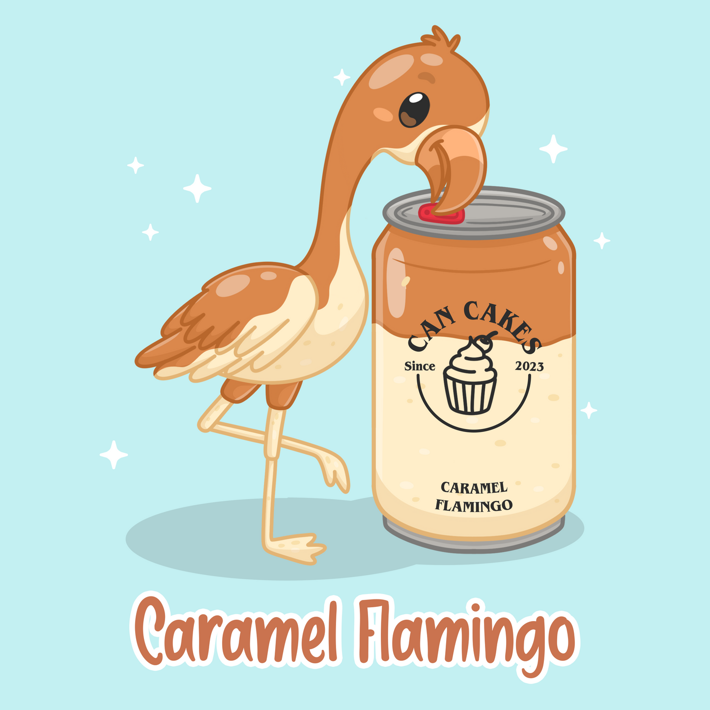 Caramel Flamingo Sticker