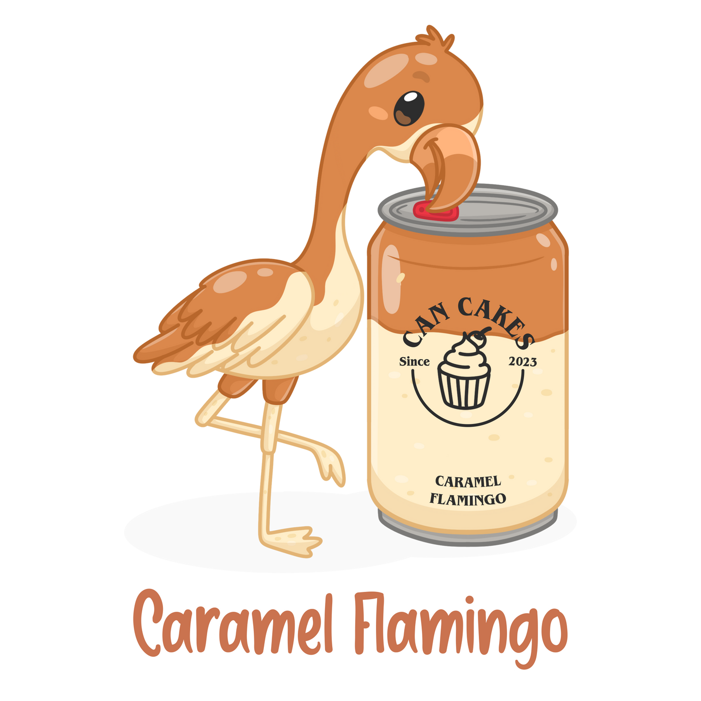 Caramel Flamingo Sticker