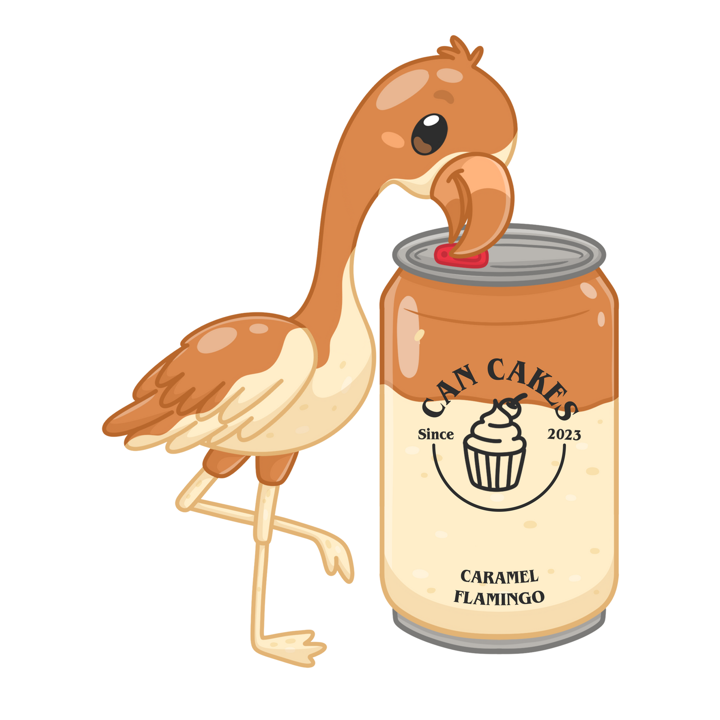 Caramel Flamingo Sticker