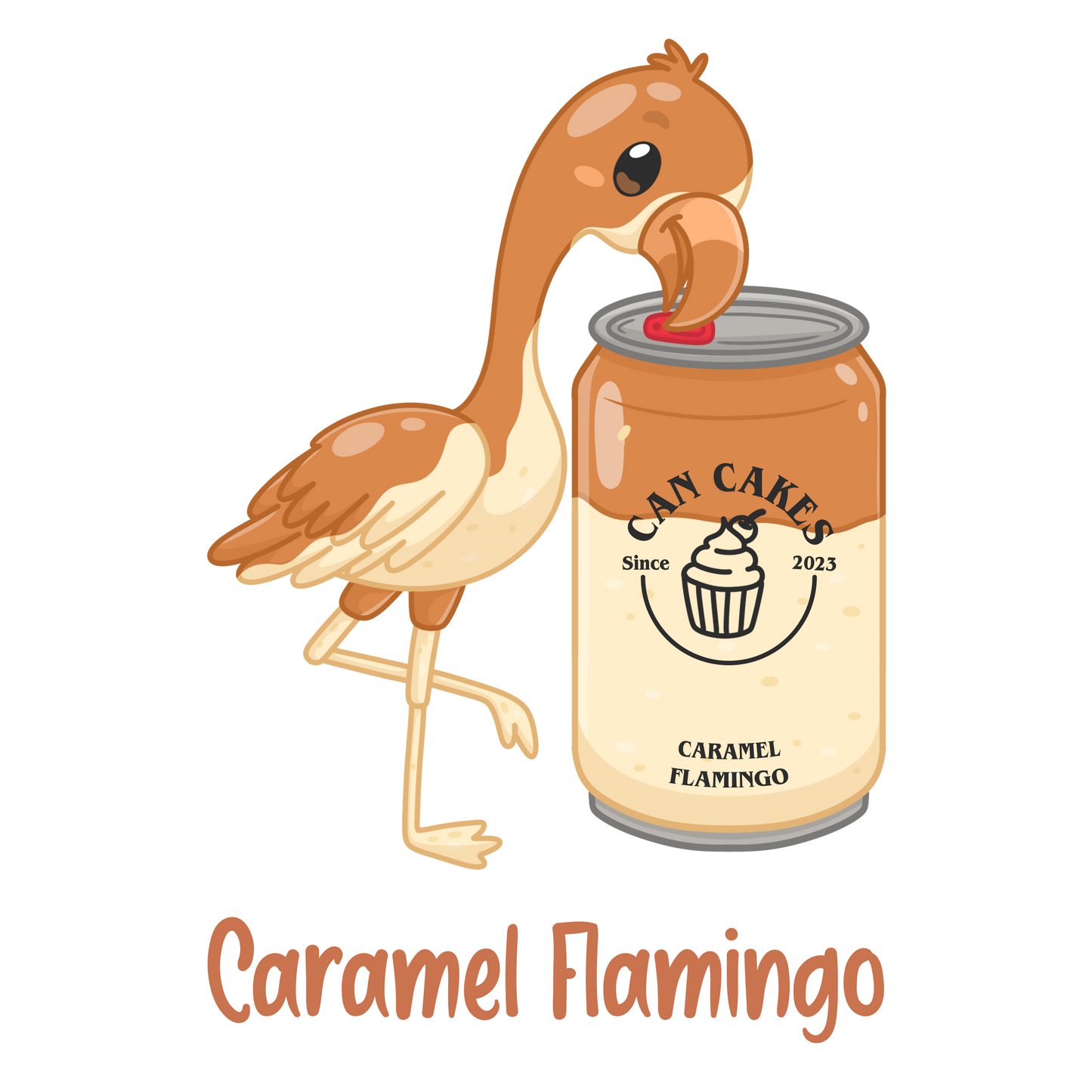 Caramel Flamingo Sticker